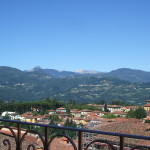 View from Nel Cielo balcony across Barga (Summer)
