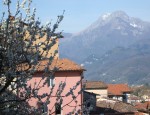 Spring view of Nel Cielo di Barga and Pania della Croce